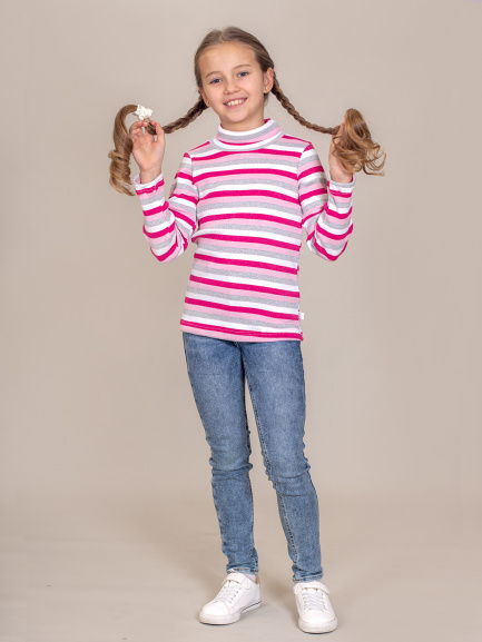 Водолазка (бадлон) серый/малина