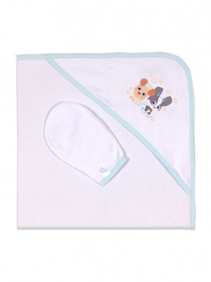 Пелёнка купальная с рукавичкой