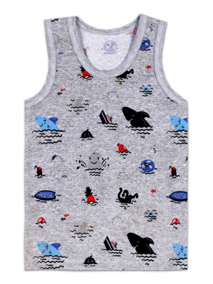 Майка для детей акулы/серый