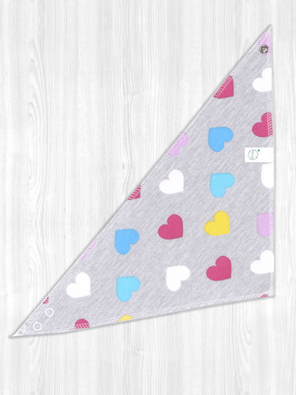 Нагрудник сердечки/серый