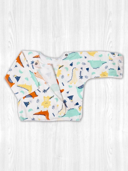 Распашонка для новорожденных динозавры/зеленый