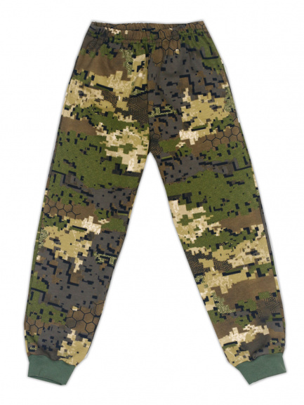 Брюки начес камуфляж/зеленый