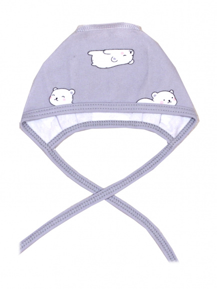 Чепчик интерлок серые медведи