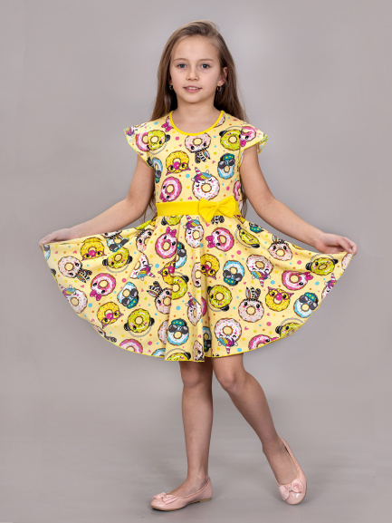 Платье детское пампушки/лимон