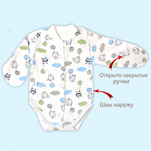 Боди для маловесных новорожденных Крошка коала/зеленый