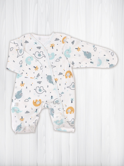 Комбинезон "Крошка" слонята/мятные