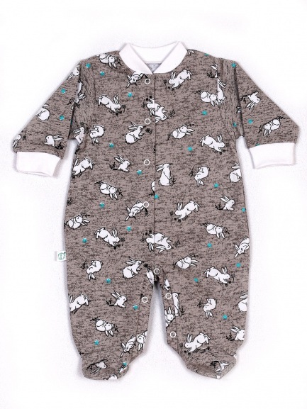 Комбинезон футер зайка/серенький