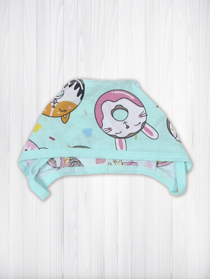 Чепчик детский трикотажный пончики/ментол