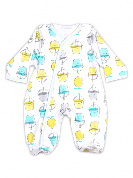 Комбинезон интерлок Стаканы/бирюза