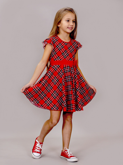 Платье детское красный/зеленый