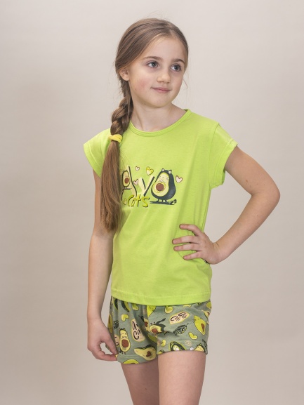 Пижама для девочки ПЖТ-52 авокотики/буквы