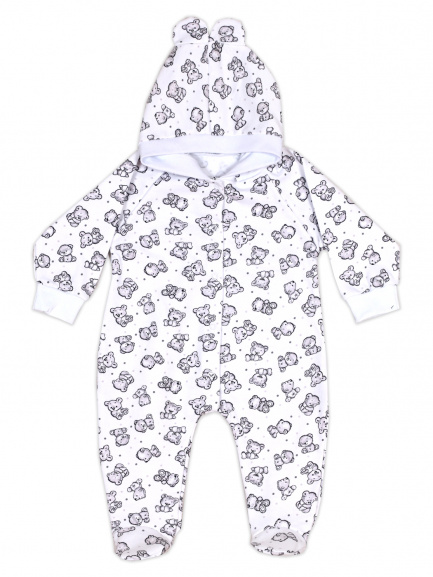 Комбинезон с ушками мишки/серый