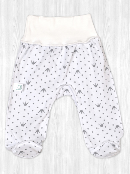 Ползунки детские Крошка на рибане короны/серебро