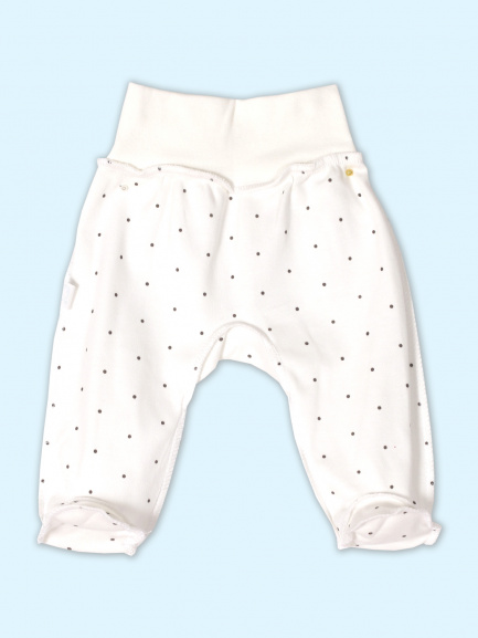 Ползунки детские Крошка на резинке молочный/горошек