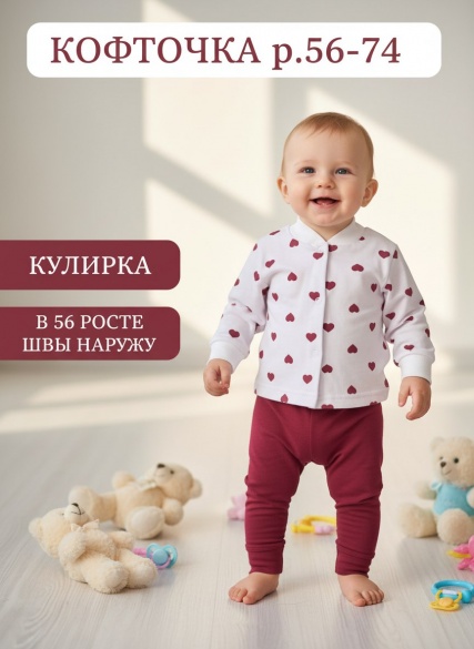 Кофта Ктр69ТУ-К сердце/алое