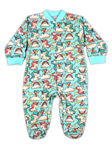 Комбинезон футер пони/бирюза