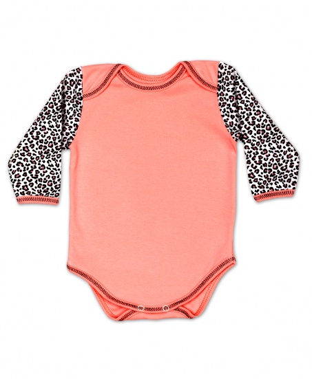 Боди для новорожденных лео/коралл
