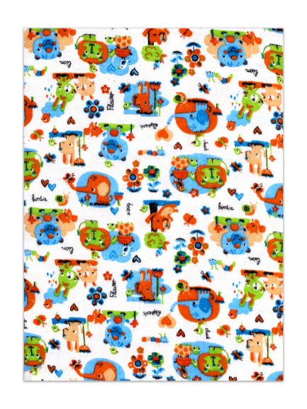 Пеленка фланель зоопарк/белый