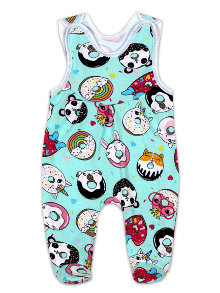 Ползунки длинные детские на кнопках Пончики/ментол