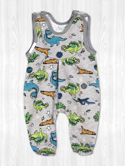 Ползунки длинные детские на кнопках космические дино