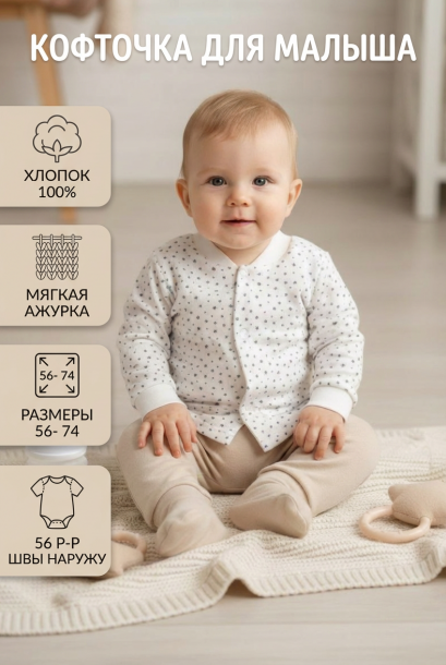 Кофта КТр-47 звезды/ажурка