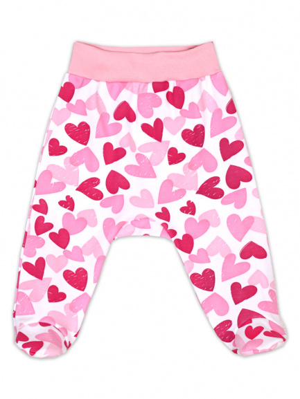 Ползунки на рибане сердце/розовый