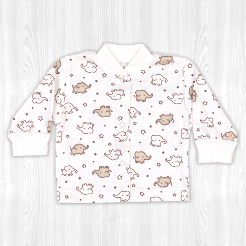 Кофта детская на кнопках слоники/коричневый