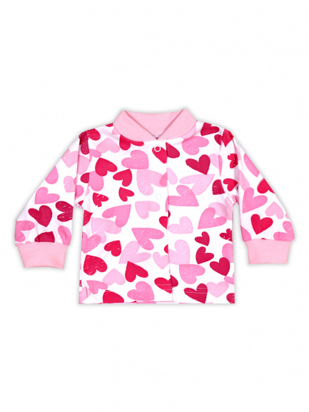 Кофта для новорожденного сердце/розовый