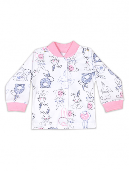 Кофта для новорожденного зайки/цветочки