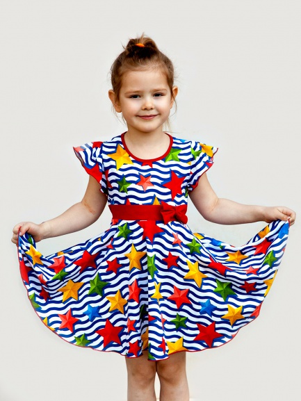Платье детское Звезды красный