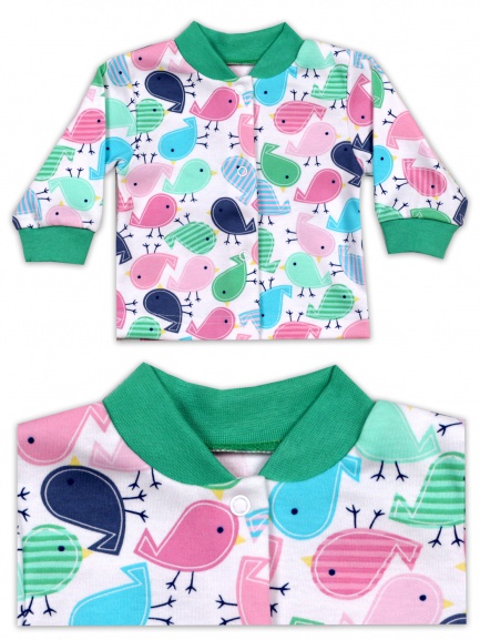 Кофта для новорожденного птички/ментол