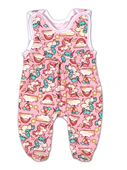 Ползунки длинные детские на кнопках пони/розовый