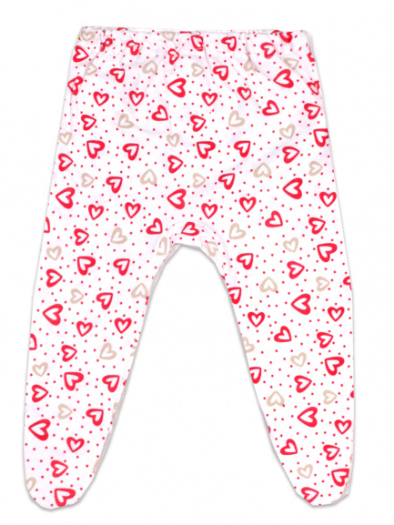 Ползунки детские на резинке сердечки/экрю