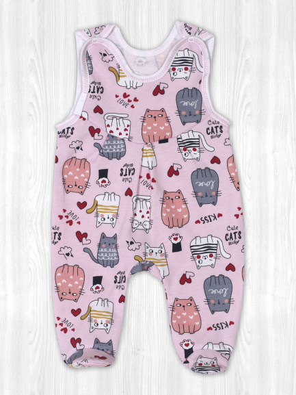 Ползунки длинные на кнопках ППг89 (ППг2ТрТУНЧ) котик/розовый