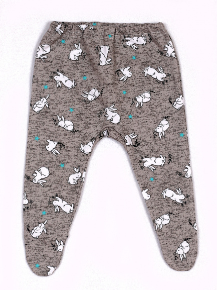 Ползунки для самых маленьких на резинке Зайка/серенький