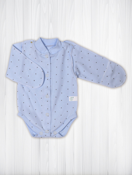 Боди для маловесных новорожденных Крошка голубой/горошек