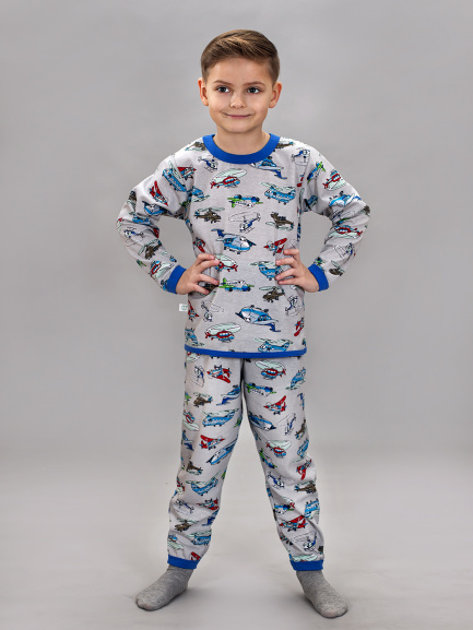 Пижама для детей вертолет/василек