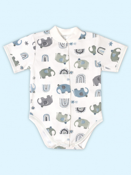 Боди для новорожденных слоны/зеленый
