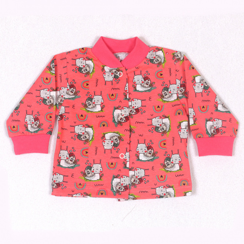 Кофта детская на кнопках улитка/коралл