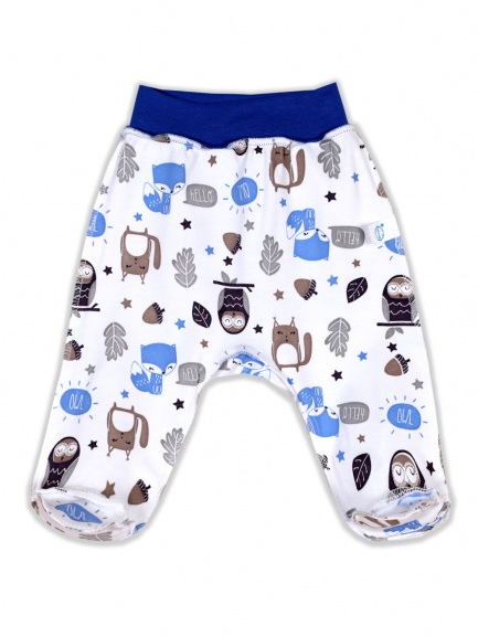 Ползунки детские Крошка на рибане лиса/голубой