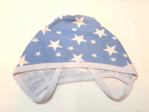 Чепчик детский трикотажный звезды/голубой