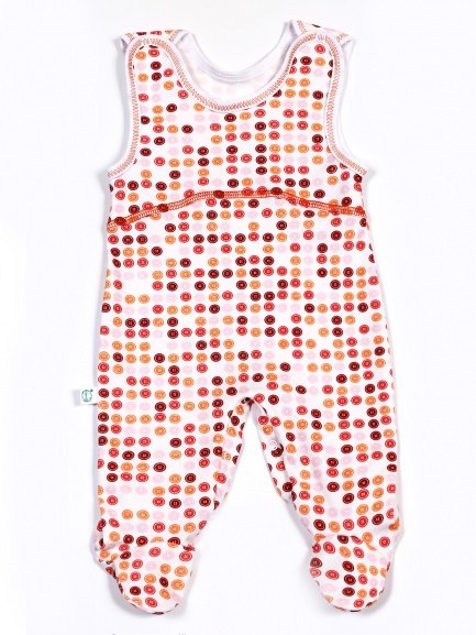 Ползунки детские на кнопках пуговка/оранж