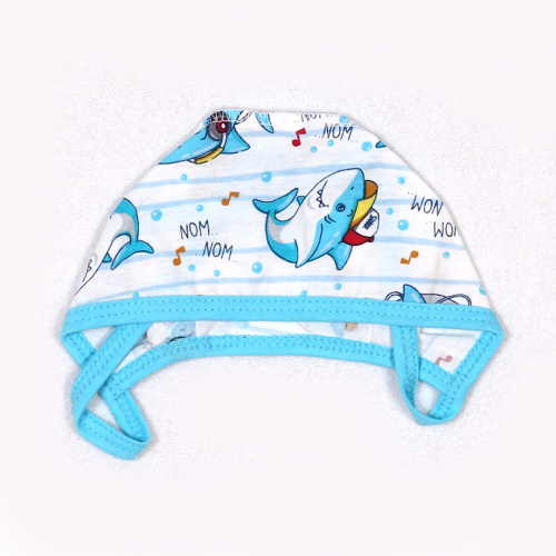 Чепчик детский трикотажный акулы