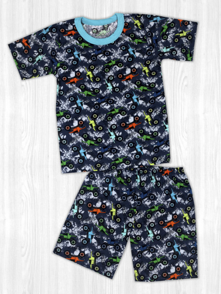 Пижама для детей джипики/бирюза