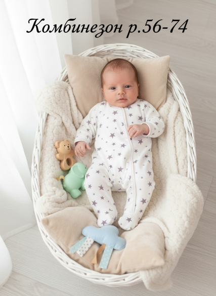 Комбинезон кулирка звезда/бежевый