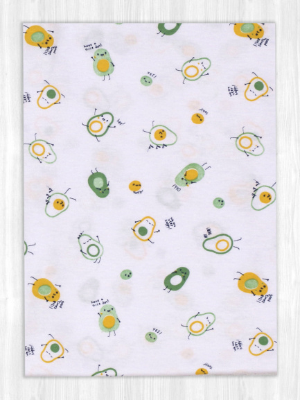 Пеленка трикотаж авокадики/зеленые