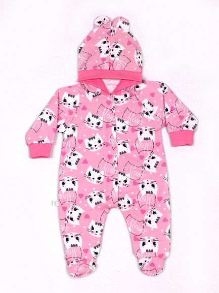Комбинезон с ушками кошечка/розовый