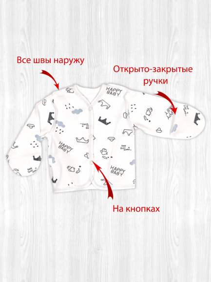 Кофта для новорожденного Крошка счастье/голубой