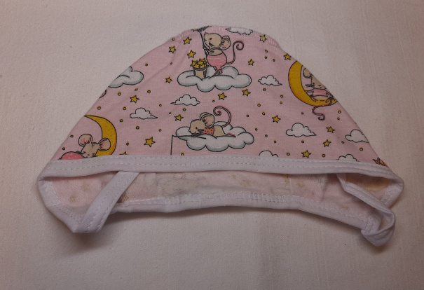 Чепчик мышка на месяце/розовый