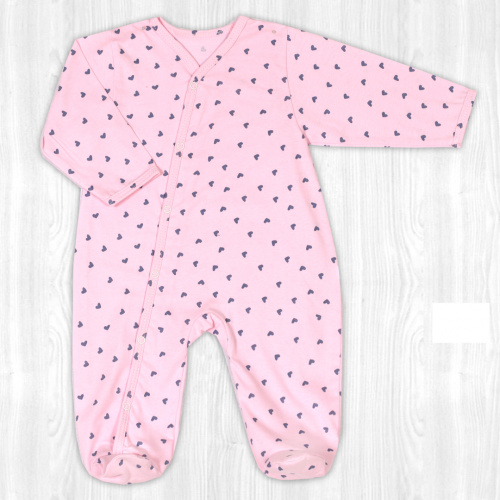Комбинезон кулирка сердечки/серый